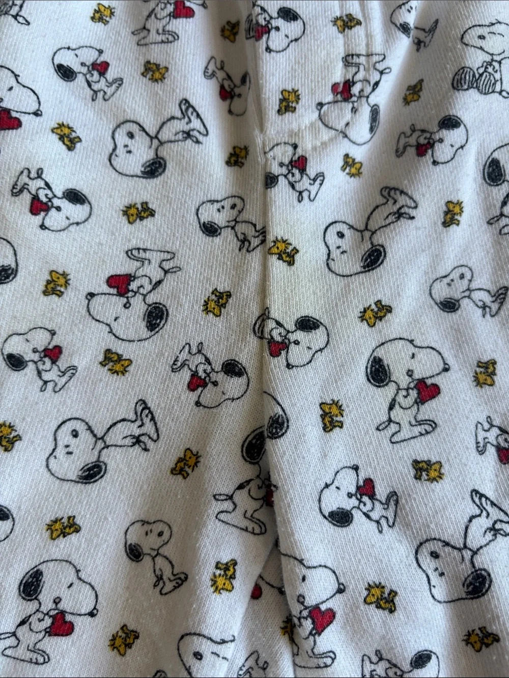 Janie and Jack White Snoopy Print Pajama Shorts with Red Trim